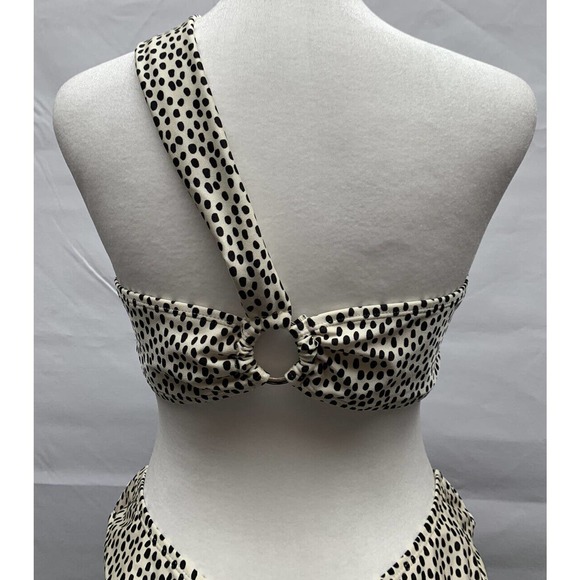 Kendall + Kylie One shoulder Top, Bottom Animal Dot Print Bikini Sz. XL Mob Wife - Picture 7 of 12
